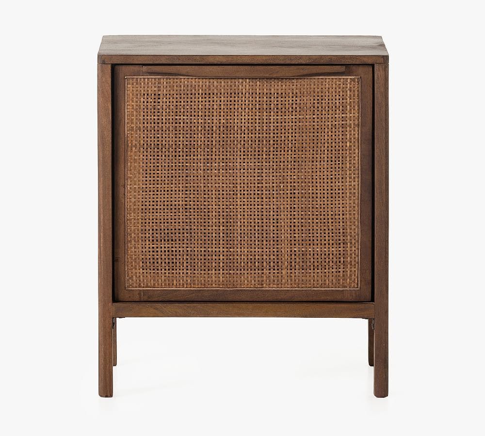 Hannah Natural Woven Cane Left Facing Nightstand