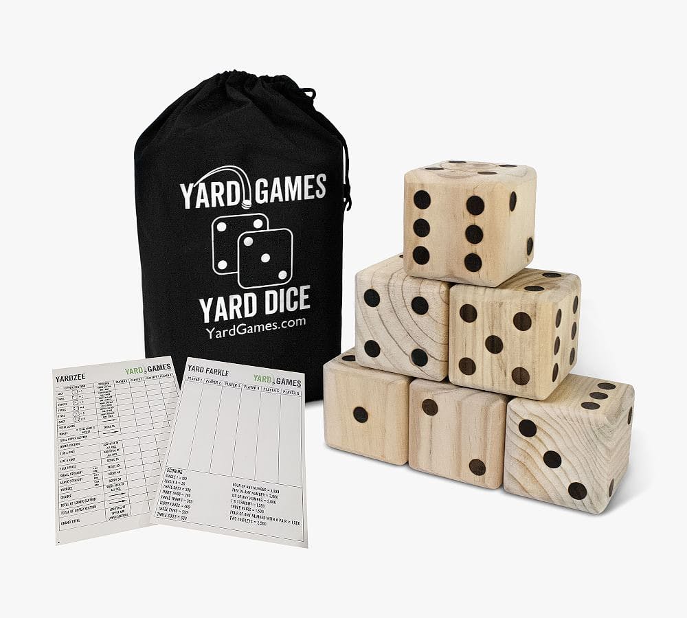 Oversized Wooden Giant Yard Dice with Carrying Case
