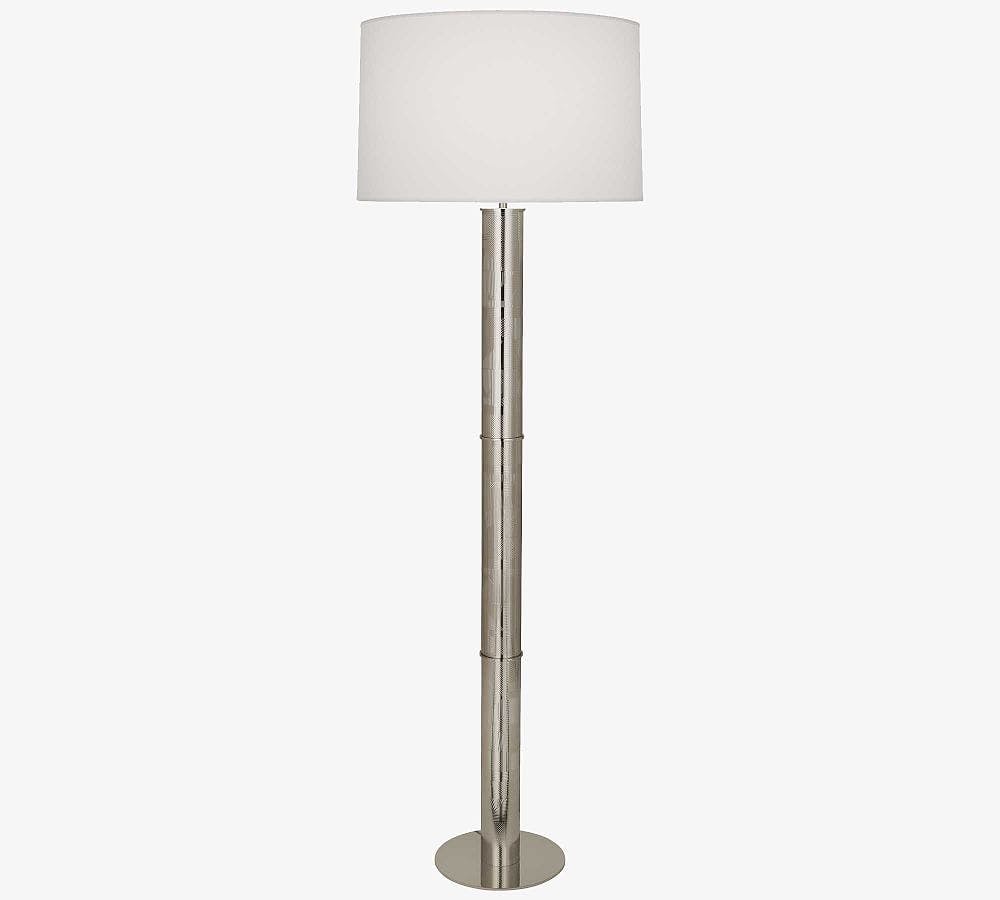 Brut Elegance 62'' Polished Nickel Sleek Floor Lamp with White Shade