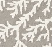 Coral Motif Silver Tufted Indoor/Outdoor Wool Blend Rug