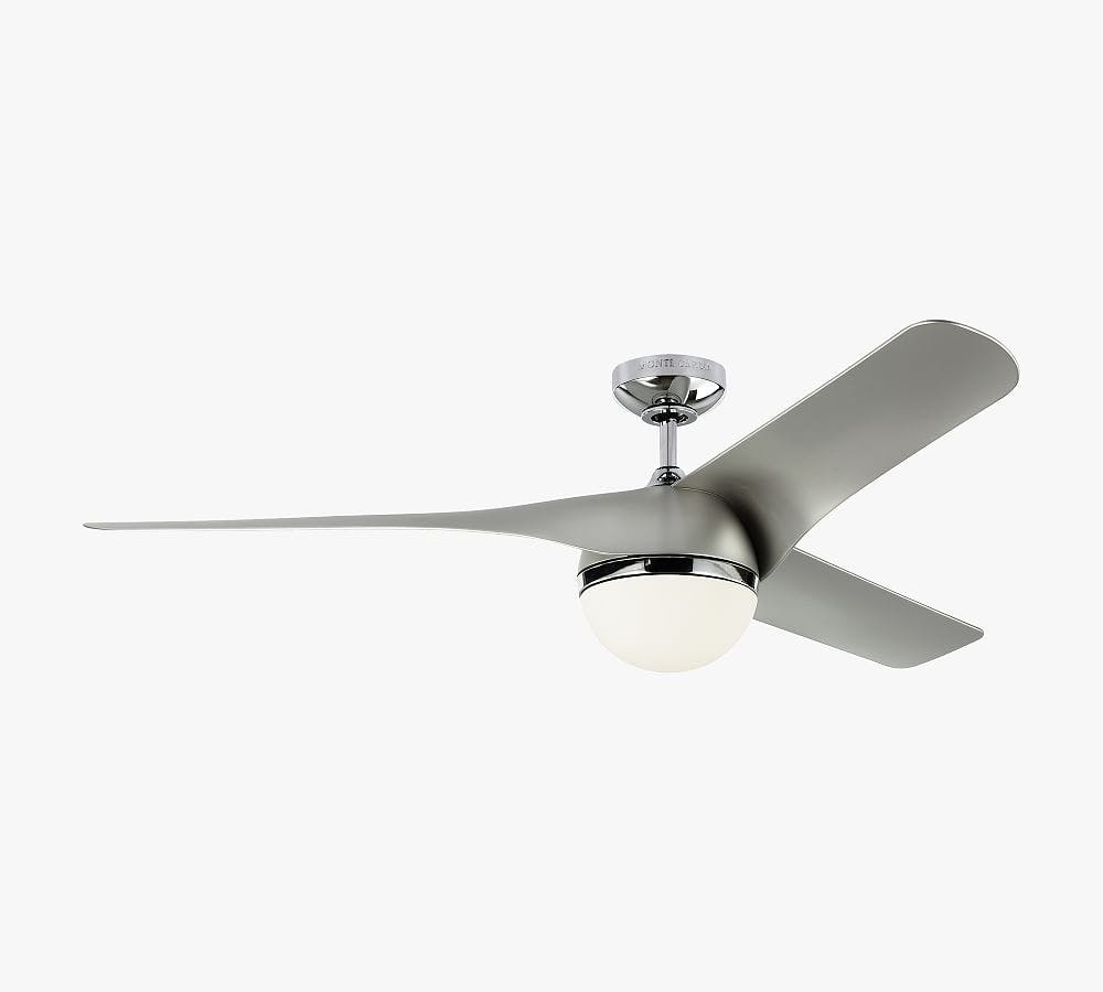 Astor 56" Black or Chrome Modern Ceiling Fan with LED Light and Remote