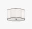 Axis Scalloped Edge 16" Nickel Flush Mount with Fabric Shade
