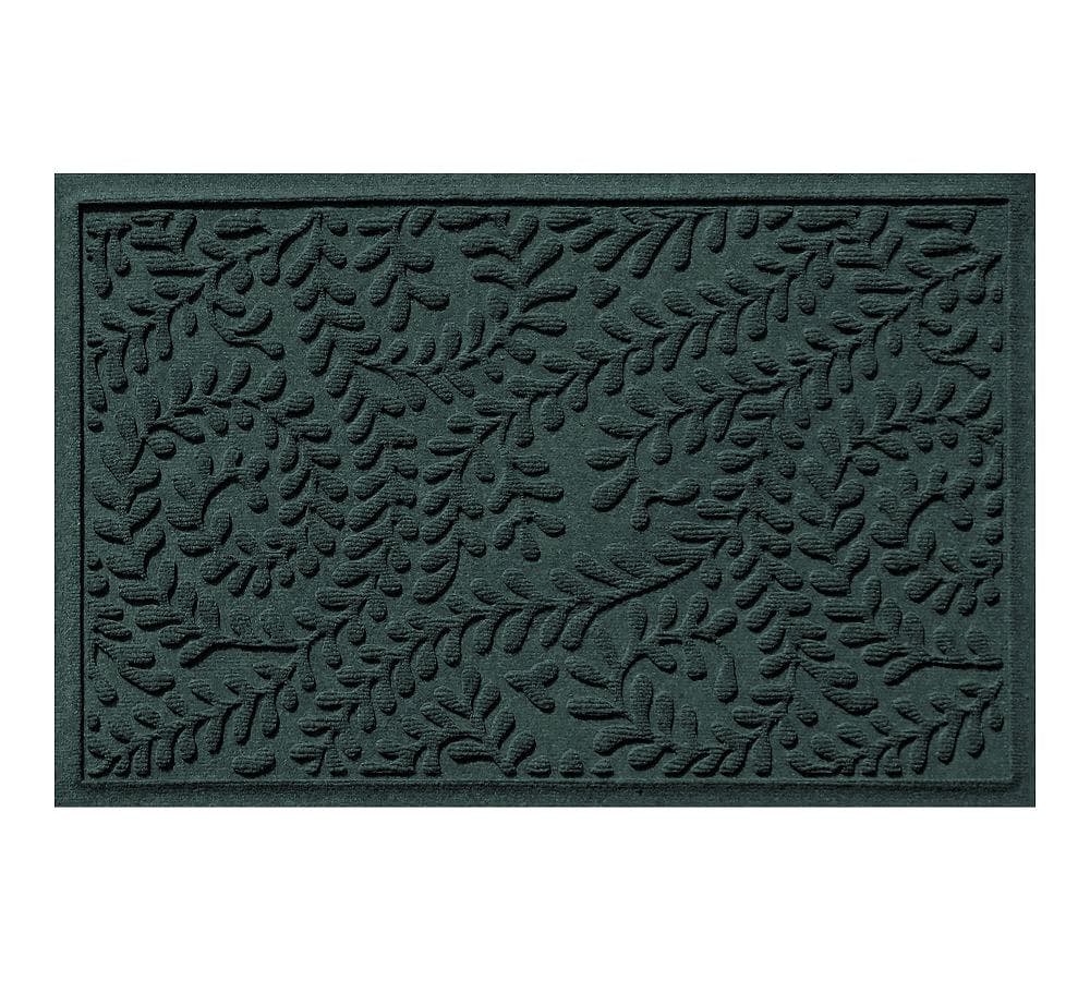 Eco-Friendly Waterhog Leaf Pattern Outdoor Doormat, 2' x 3' - Evergreen