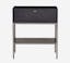 Contemporary Black 24" Modern Nightstand with Leather Pull