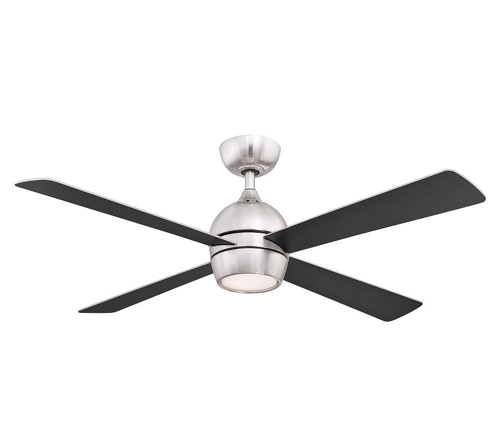 Kwad 52" Smart Ceiling Fan with LED Light and Remote, Brushed Nickel