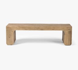 Brauer Reclaimed Wood Bench, Natural Elm