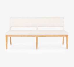 Dreama Upolstered Dining Bench, Smoked Drift Oak