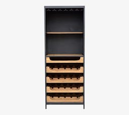 Cavendish 26.5" Teak Bar Cabinet, Natural & Black