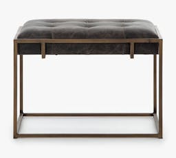 Ford 23.5" Leather End Table, Ebony