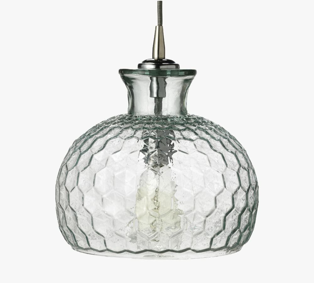 Burling Textured Glass Pendant, Clear
