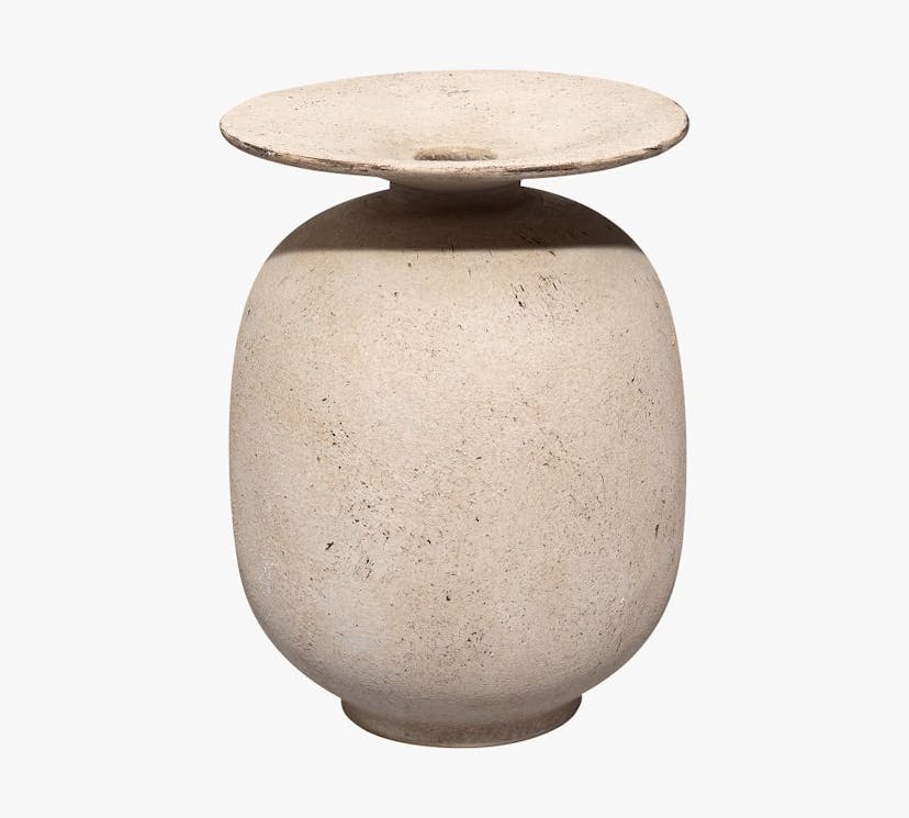 Tour Handcrafted Ceramic Vase, Cream, 8"H