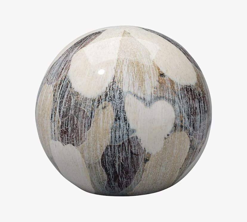 Ceramic Painted Sphere, 8"diam.