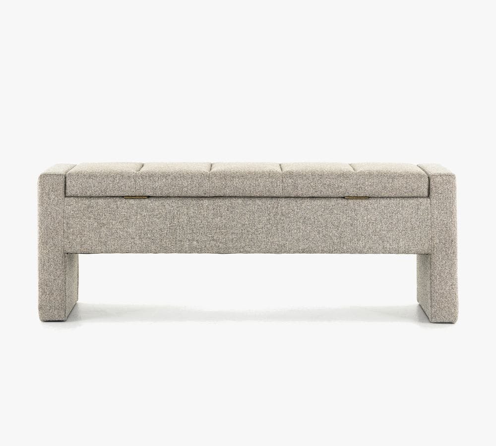 Wyndham 55" Upholstered Storage Bench, Orly Natural