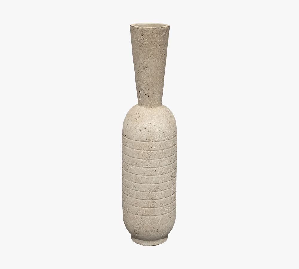 Haut Handcrafted Ceramic Vase, 17"H, Cream