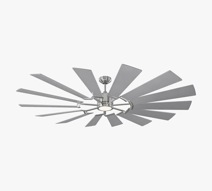 Calix 72" Brushed Steel Ceiling Fan with LED Light Kit