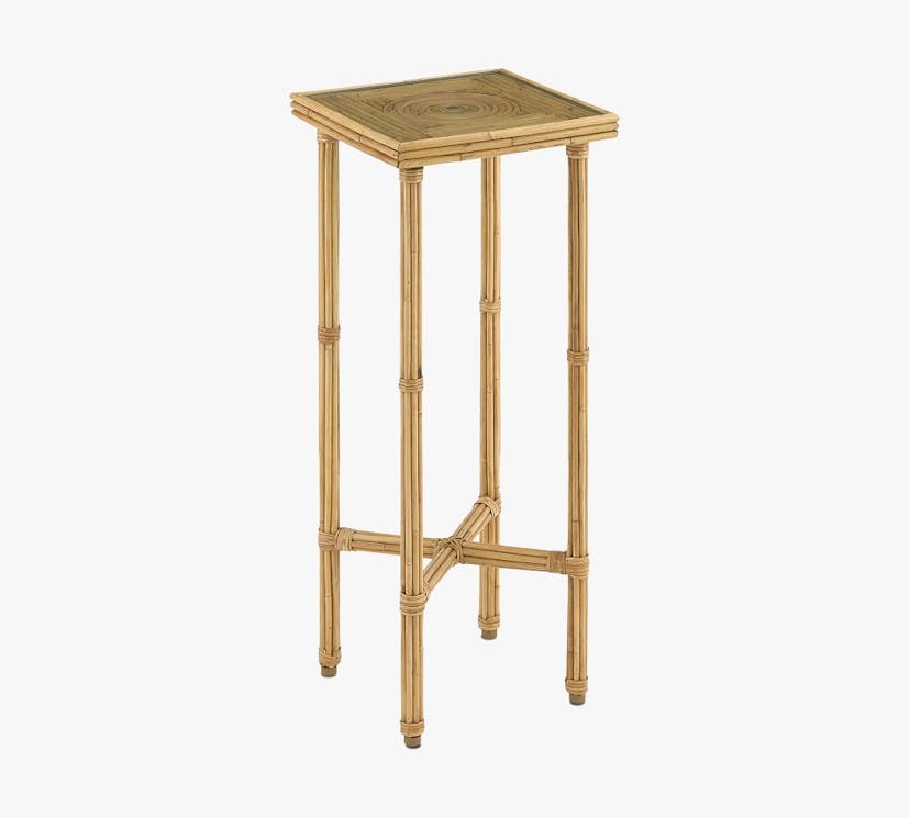 Clement 10" Square Rattan Accent Table, Natural