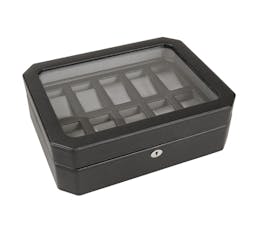 Windsor 10 Piece Watch Box, Black/Gray