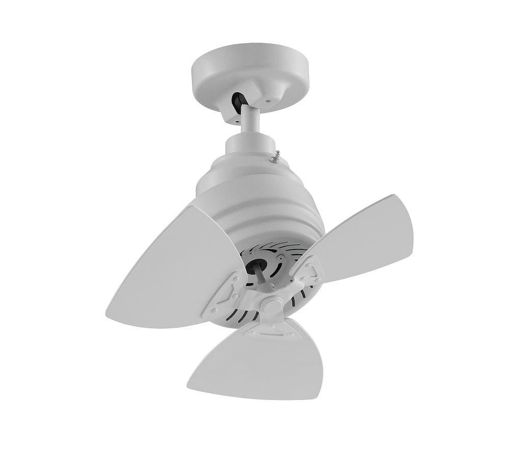 19" Rotation Indoor/Outdoor Ceiling Fan, Matte White Motor with White Blades