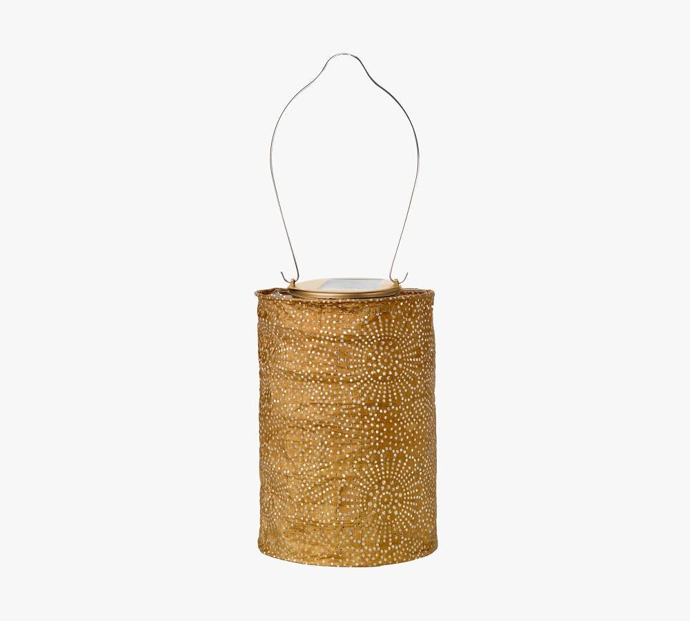 Soji Stella Cylinder Solar Indoor/Outdoor Lanterns, Bronze, 8"H, Set of 2