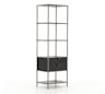 Graham Etagere Bookcase with Drawer, Black Wash, 24"L x 78.5"H