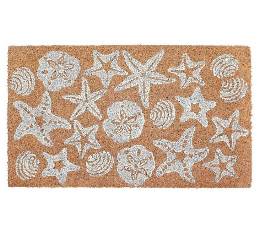 Seashell Doormat, White, 18" x 30"