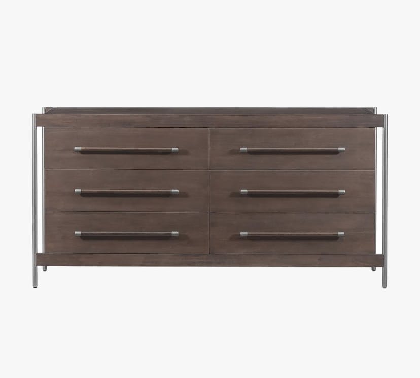 Haiden 6-Drawer Wide Dresser, Warm Brown