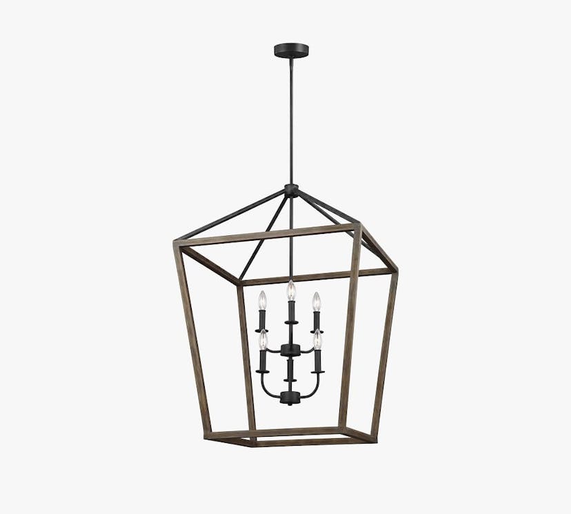 Buford Wood & Iron Tiered Chandelier, Large