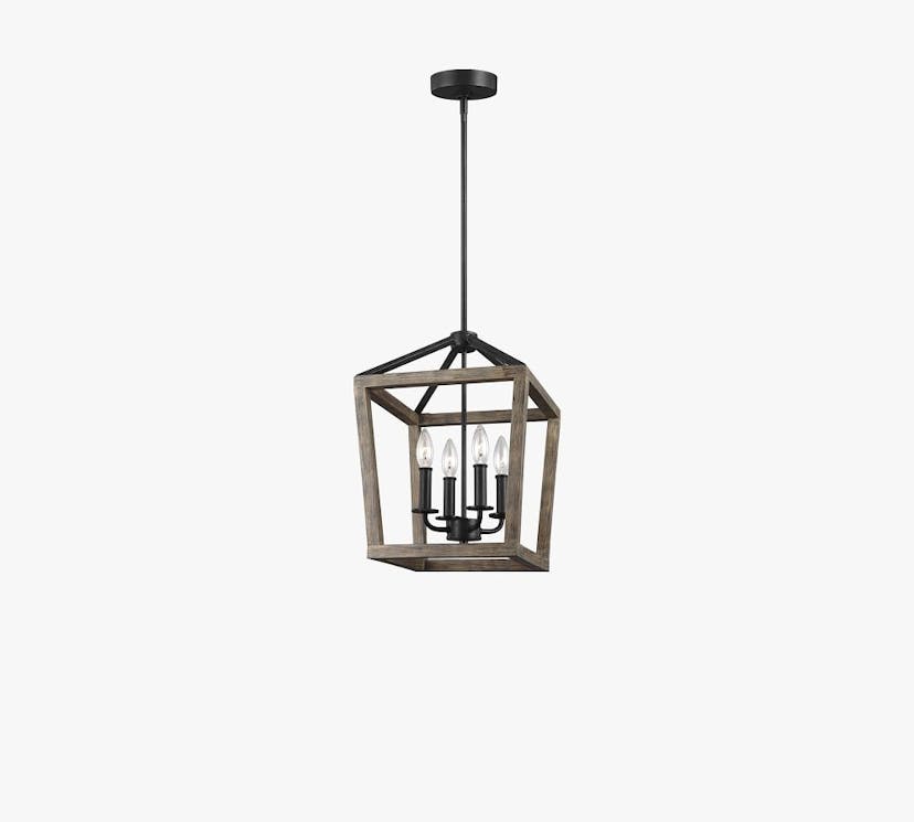 Buford Wood & Iron Chandelier, Small