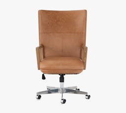 Elm Leather Swivel Desk Chair, Sonoma Butterscotch