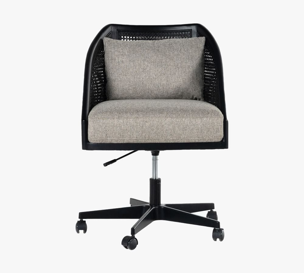Elm Upholstered Cane Desk Chair