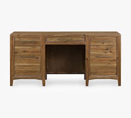 Firenze 66" Executive Desk with Drawers, Toasted Acacia