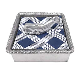 Nantucket Whale Recycled Aluminum Napkin Holder with Napkins
