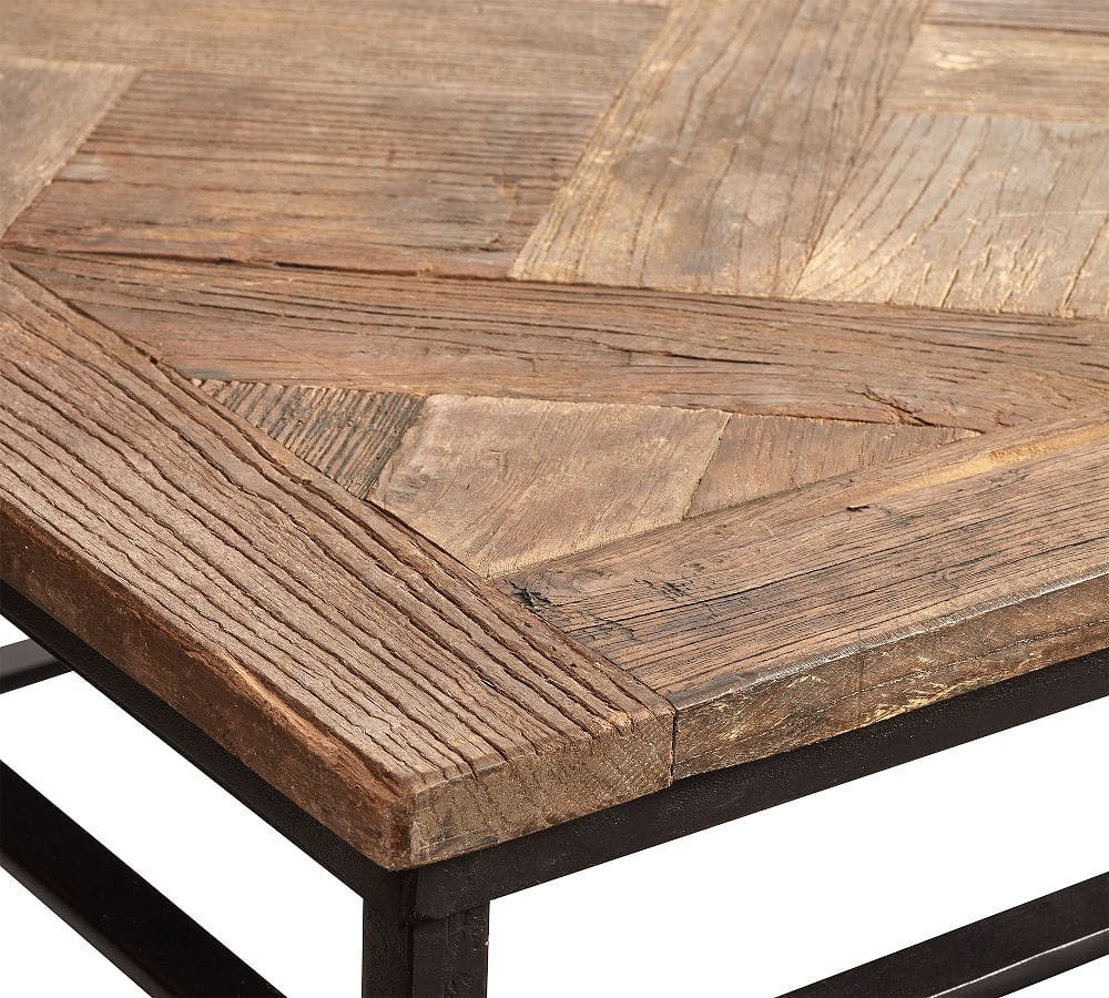 Parquet Rectangular Reclaimed Wood Coffee Table