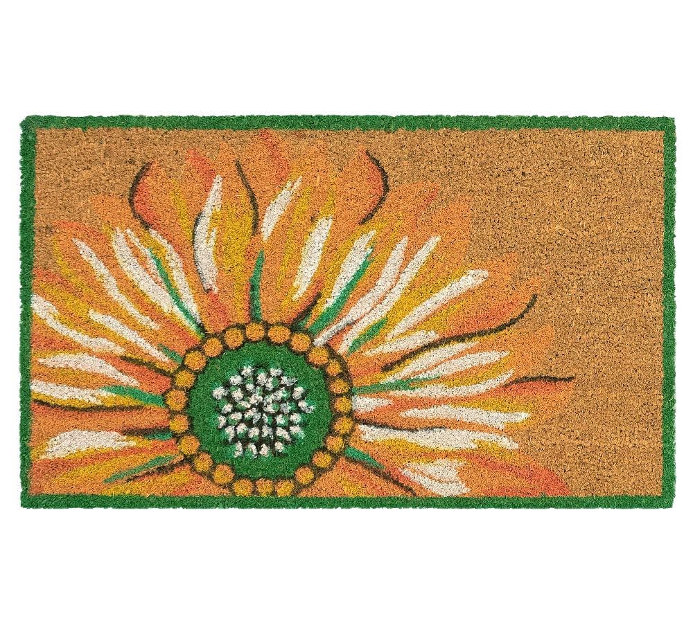 Painterly Sunflower 2'x3' Yellow Outdoor Mat