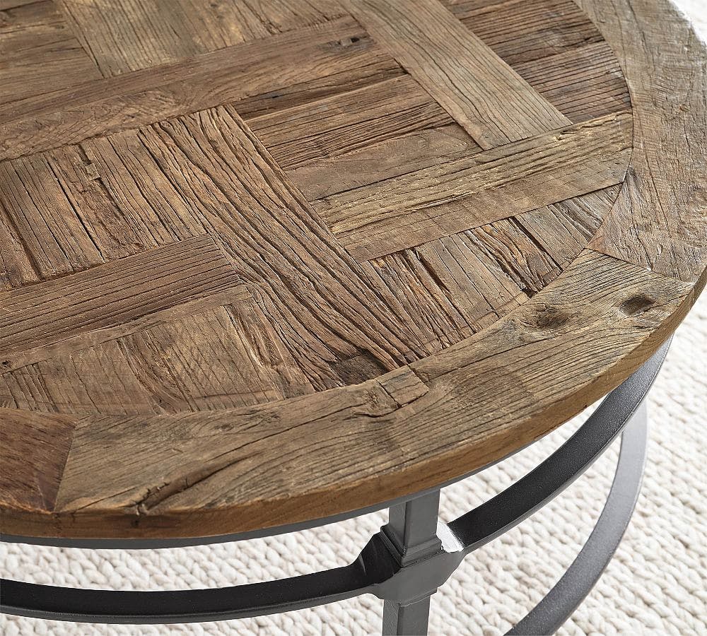 Parquet Round Reclaimed Wood Coffee Table