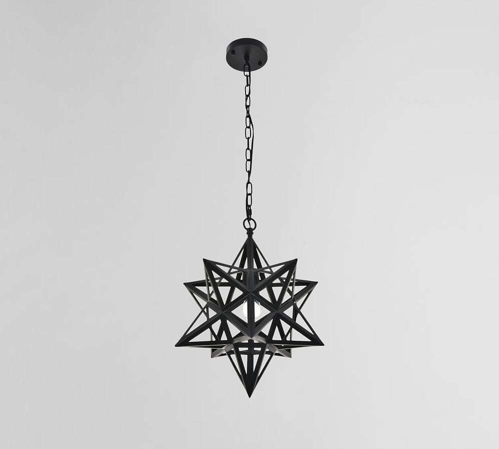Bertrand Criss-Cross Star Black Iron Pendant