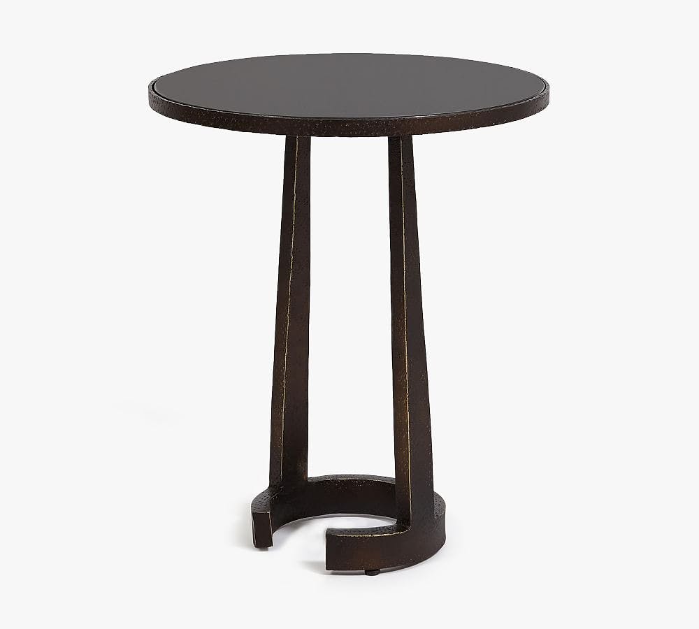 Florence Round Marble Bronze C Accent Table