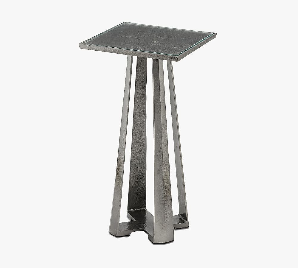 Halsey Square Black Nickel Metal Accent Table