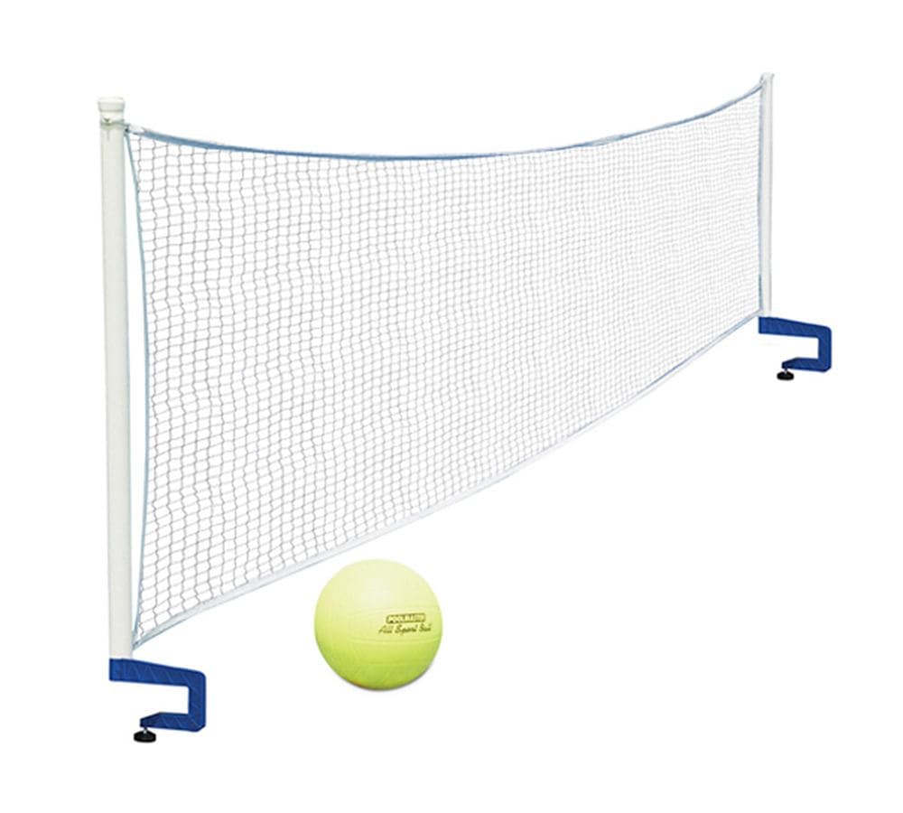 Poolside Hybrid Volleyball and Badminton Net Set, 16-Feet, White