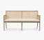 Annette White and Brown Woven Cane Upholstered Dining Bench