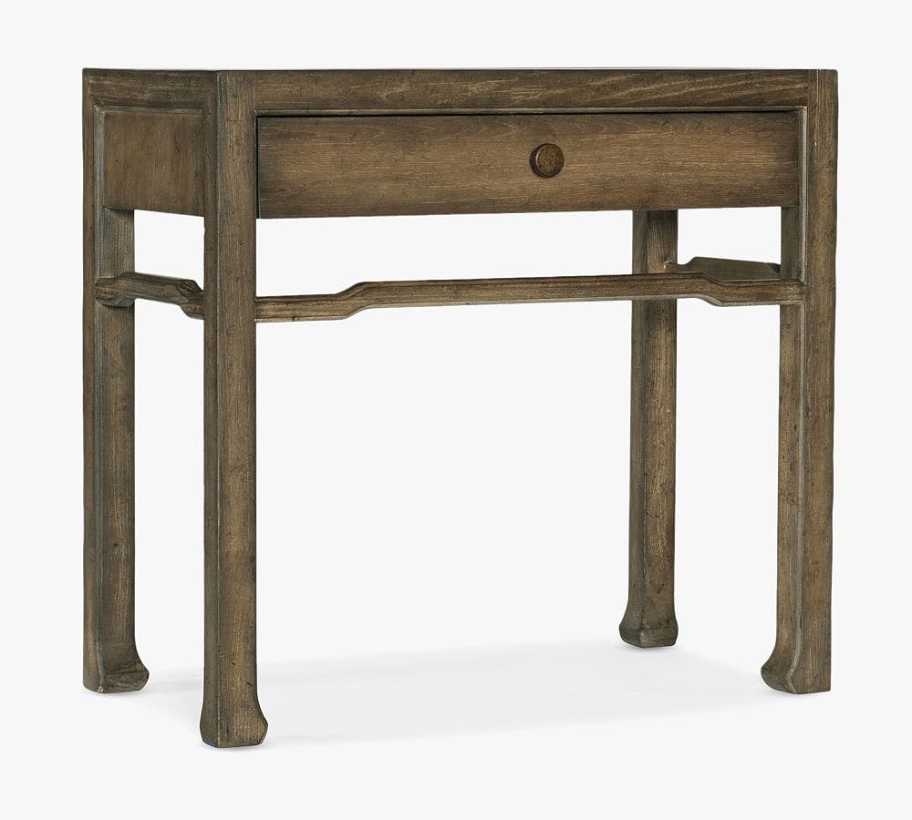 Anders Coastal Cool Light Natural Wood Nightstand with USB Port