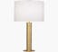 Deane Contemporary Modern Brass Metal Table Lamp with White Shade