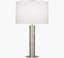 Ascot White Fabric Drum Shade Polished Nickel Table Lamp