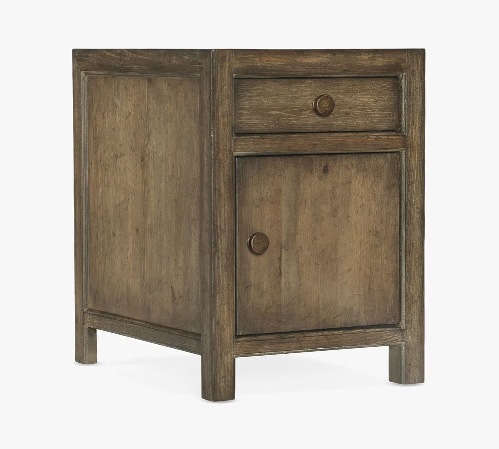 Cliffside Transitional Rectangular End Table with Storage in Rich Brown