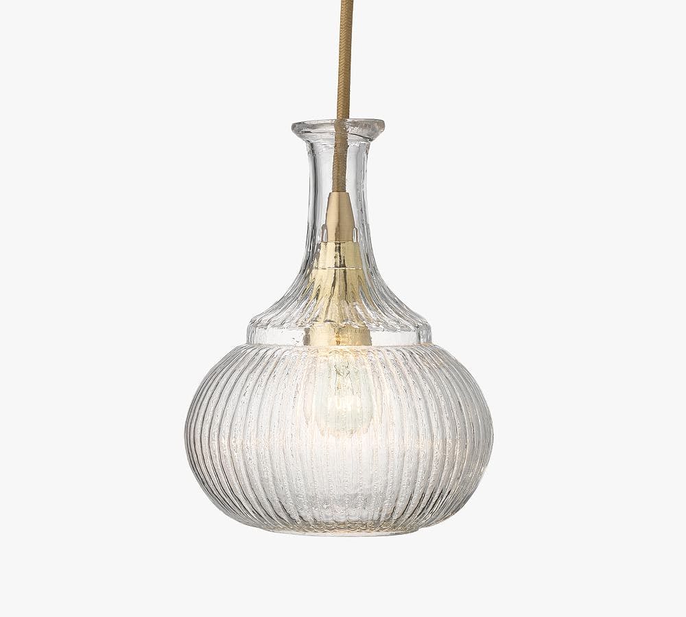 Elegant Mini Laflin Globe Pendant with Clear Glass and Brass Finish