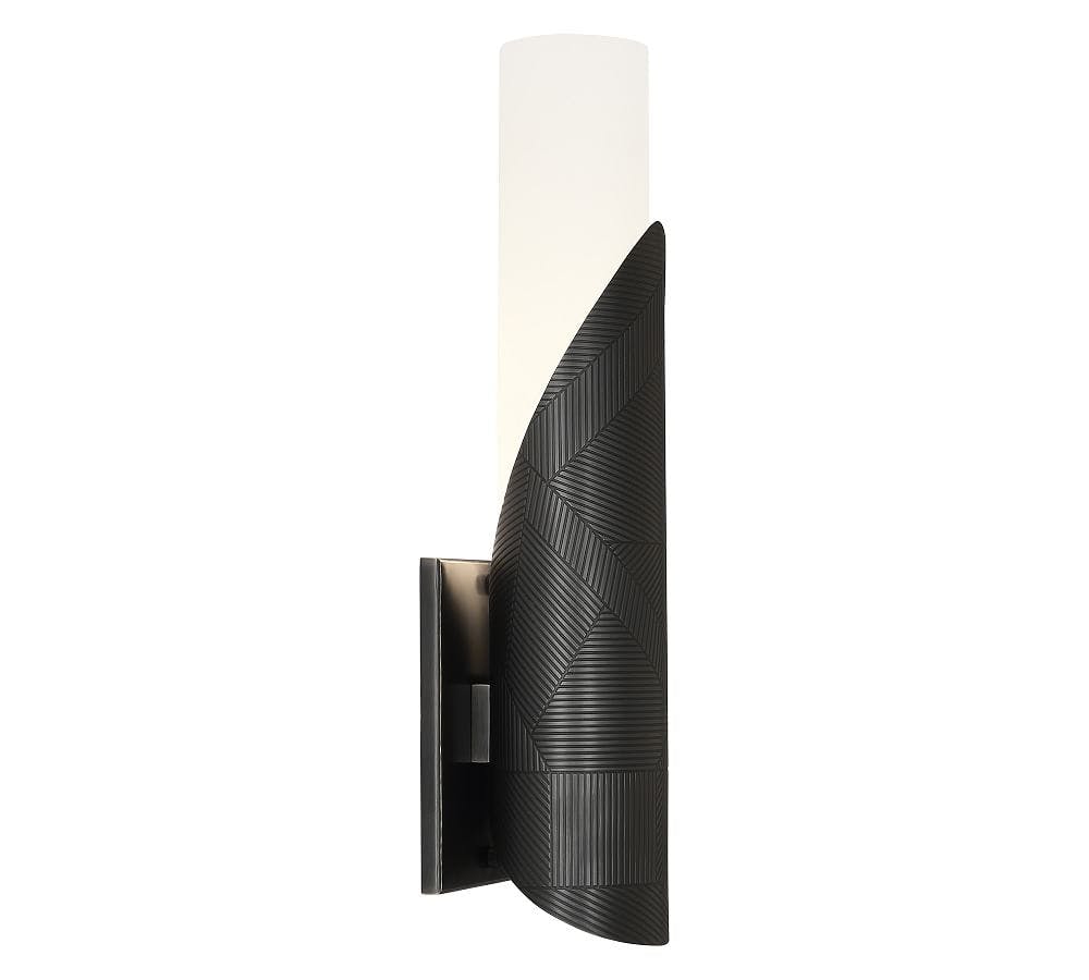 Deane 16.5" Frosted Glass and Steel Dimmable Cylinder Sconce