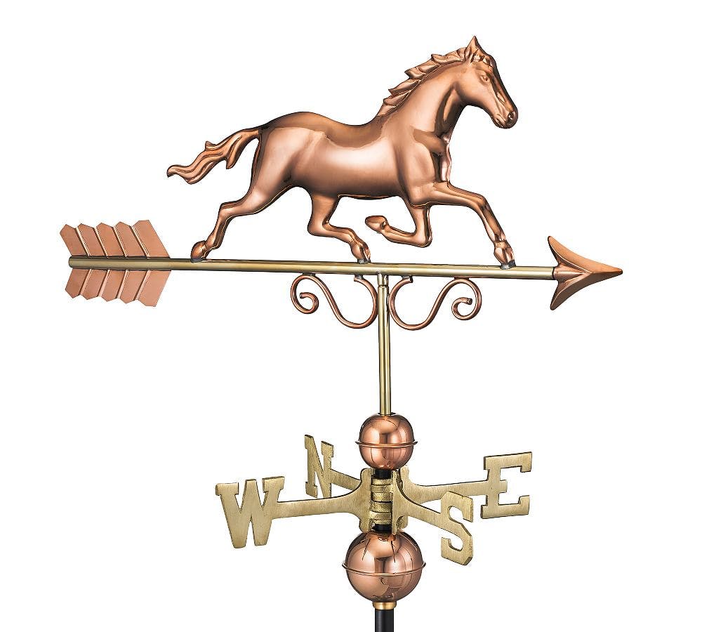 Colonial Homestead Polished Copper Galloping Horse Weathervane - 24"L