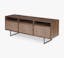 Elegant Brown Wash Cane Media Console with Iron Frame, 65"