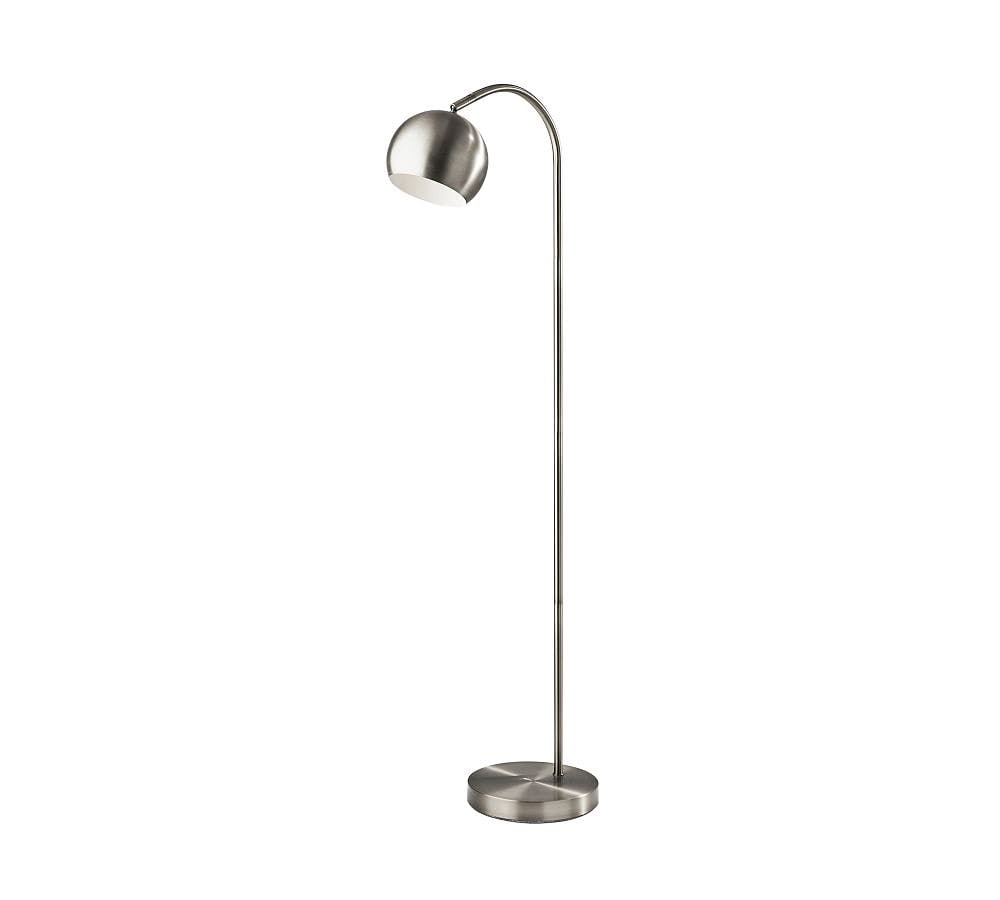 Mid-Century Modern Arc Adjustable Brushed Steel Floor Lamp