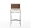 Distressed Brown Contemporary Leather Bar Stool with Metal Frame